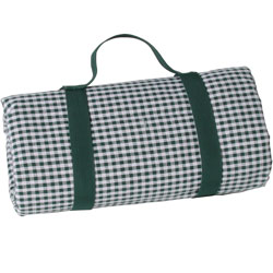 Manta para picnic talla grande impermeable vichy verde oscuro/ blanco - (140 x 280 cm)