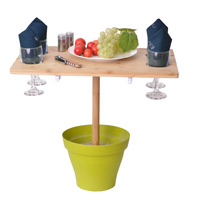 Picknickkorb mit Leder „Saint-Honoré“ in blau - 4 Personen