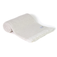 Plaid leggero cashmere e lana chevron Beige Mandorla - 130 x 230 cm