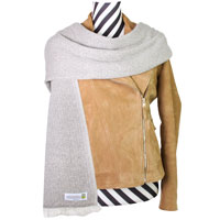 Sjaal van kasjmier en wol Heren & Dames 70 x 210 cm - bruin ruitpatroon