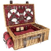 Prestige Picknickmand "Champs-Elysées" bordeauxrood voor 4 personen