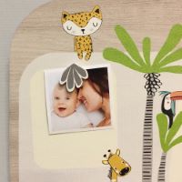 Grande portafoto multiplo in legno con magnete "Gigi la giraffa" - decorazione da parete
