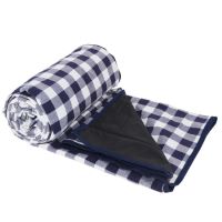 Waterproof picnic blanket with big blue tiles XXL (280 x 140 cm)
