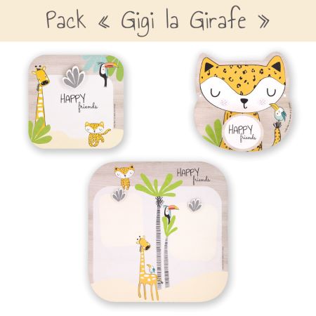 Pack cadeau enfant - Cadre + Pêle-mêle + Patère - Gigi la Girafe