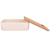 Lunchbox / Scatola da pranzo nomade in fibra di grano con coperchio in bambù