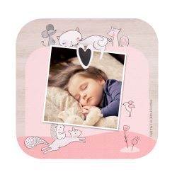 Portafoto da bambino con magnete in legno "Lily il Gattino