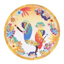 Small dessert plate in melamine - Ø 23 cm - Parrots of Bahia