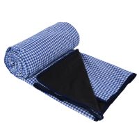 Manta para picnic impermeable talla XL, cuadrille azul Vichy, (140 x 280 cm)