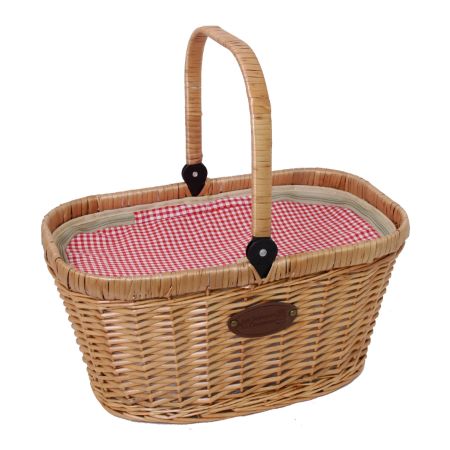 Insulated wicker hamper gingham “Chantilly Vichy”