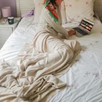 Plaid leggero cashmere e lana motivo grande chevron Cammello