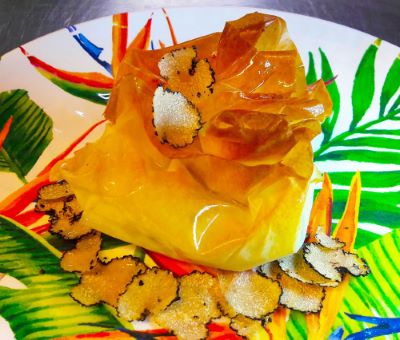 Recette oeuf cach  la truffe