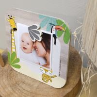 Cadre-Photo avec magnet en bois "Gigi la girafe" pour la chambre de bébé - Cadeau bébé / enfant