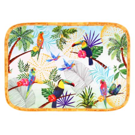 Piatto da Portata Rettangolare con angoli arrotondati - pura melamina - 45 cm - Tucani di Rio