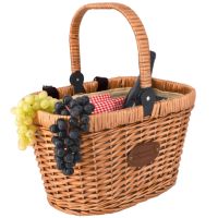 Panier Vélo isotherme en osier "Chantilly" Vichy rouge - Panier picnic