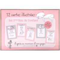 Cartes étapes illustrées "les premières fois de bébé" - Lily Le Chaton