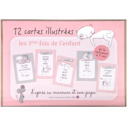 Kraft-Cartes-étapes-bébé-Lily-le-Chaton-collection-happy-friends