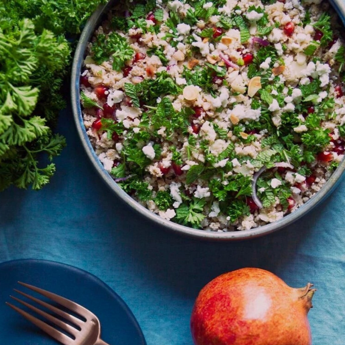 Taboulé de chou-fleur feta et grenade