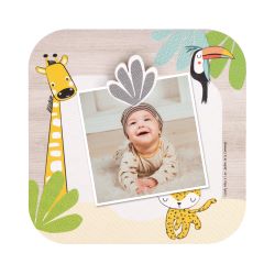 Marcos de fotos de bebé de madera con imán para la habitación infantil "Gigi la Jirafa