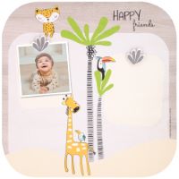 Groot fotolijst voor babyfoto's met houten magneten "Gigi de giraf"
