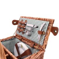 Panier pique-nique "Saint-Germain" foncé - Vichy vert - 4 personnes