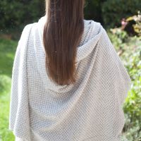 Comfortplaid kasjmier en wol in zigzag: grijs/ivoor - 130 x 230 cm