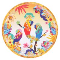 Groot eetbord in melamine - Ø 28 cm - Papegaaien van Bahia