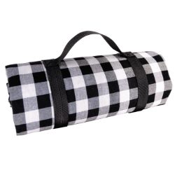 Mantel de picnic "Montaigne" baldosas grandes en blanco y negro (280 x 140 cm)