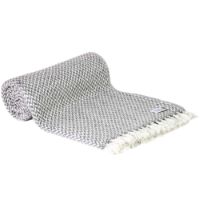 Kasjmier en wollen deken, klein visgraatmotief, Grey Mouse - Plaid Confort - 130 x 230 cm