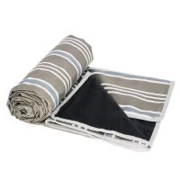 Tablecloth - picnic rug Versailles gray with waterproof lapel (140 x 140 cm)