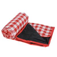 Picknicklaken XL, grote rode ruiten, waterdichte achterkant