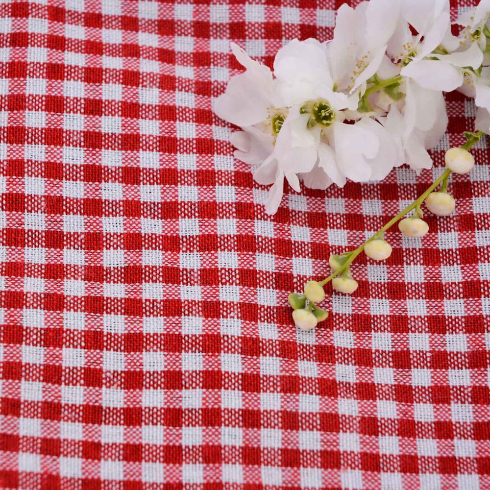 Middag eten compressie omdraaien Picknickkleed met rode ruitjes en waterproof achterkant - 140 x 140 cm
