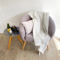 Manta ligera de cachemir y lana con estampado Diamante : Gris Plateado - 130 x 230 cm