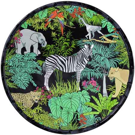Plat de service rond en mlamine quasi-incassable thme Jungle