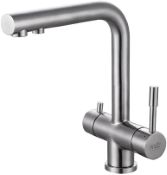 Zara 3-Way Kitchen Filter Tap Stainless Steel & Fountain Premier Water Filter System