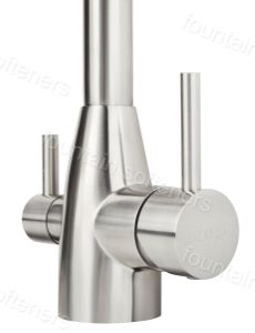 Ronda 3-Way 2 Lever Kitchen Filter Tap Brushed Stainless Steel