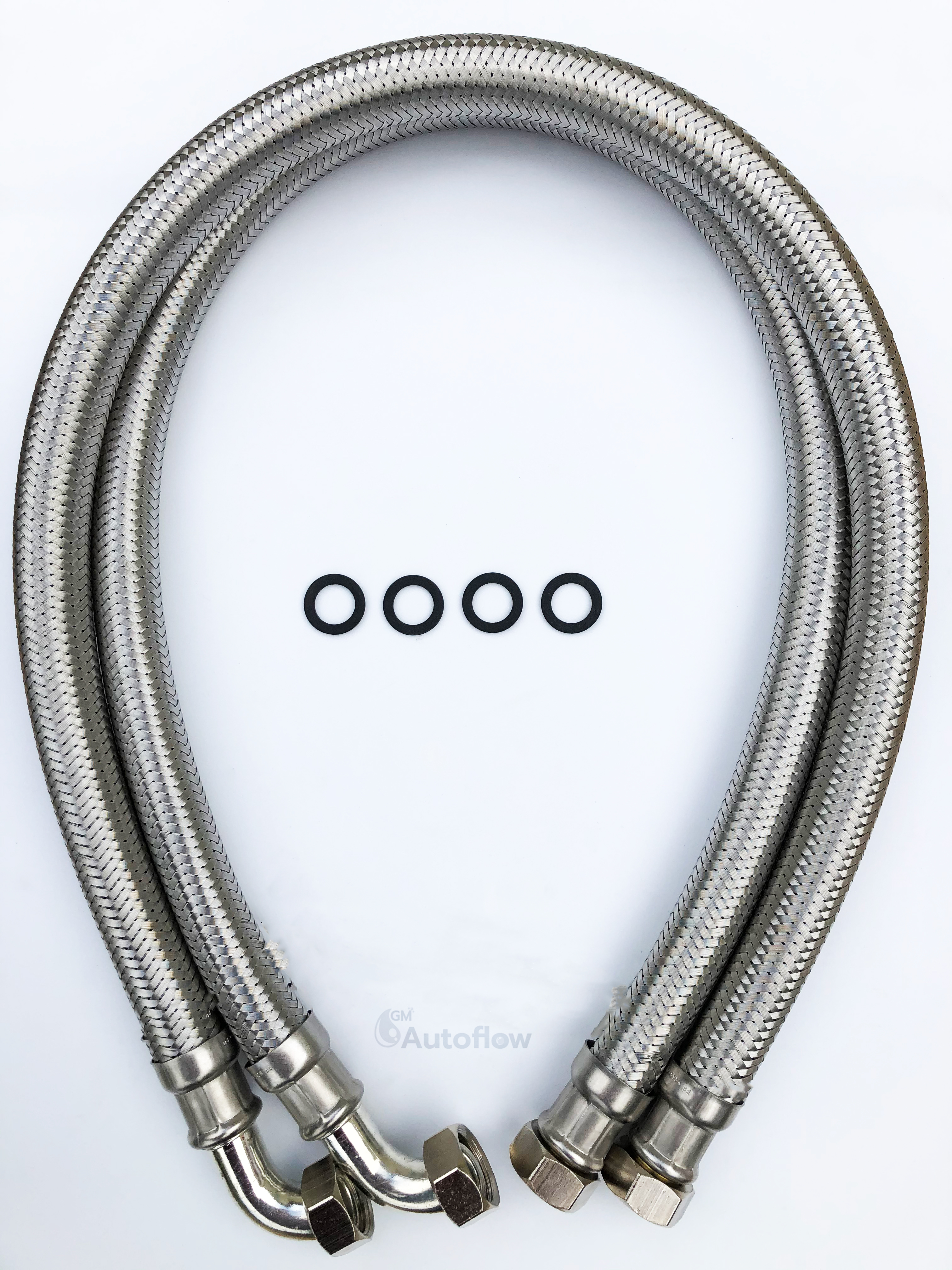 22mm Stainless Steel Hoses, 800mm long Pair AF703