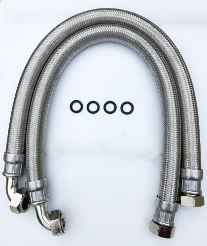 28mm Stainless Steel Hoses, 800mm long Pair AF704