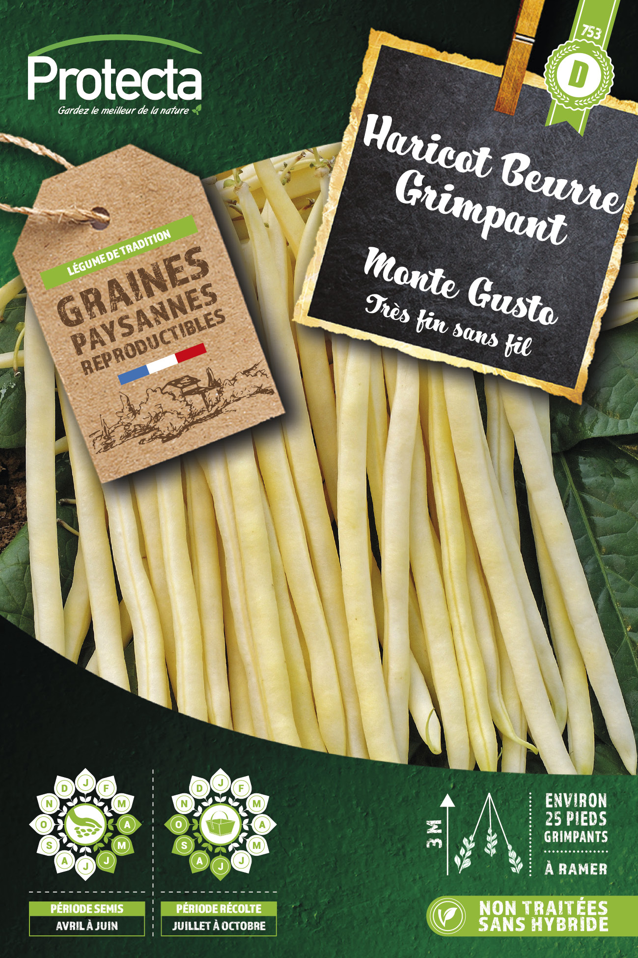 Haricot à rames beurre Monte Gusto sachet 25 g