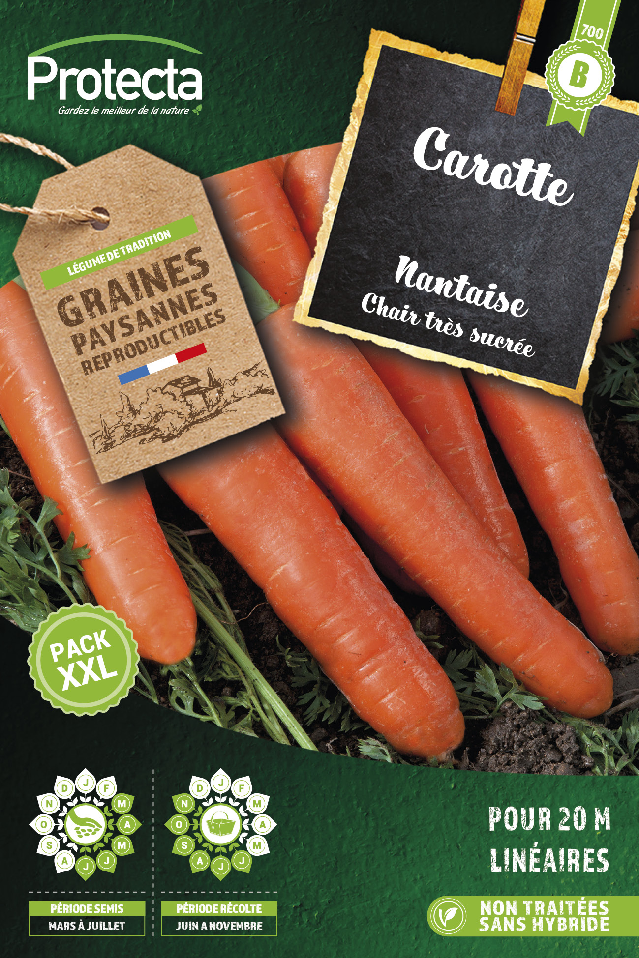 Carotte Nantaise Améliorée 3 MAXI sachet 15 g