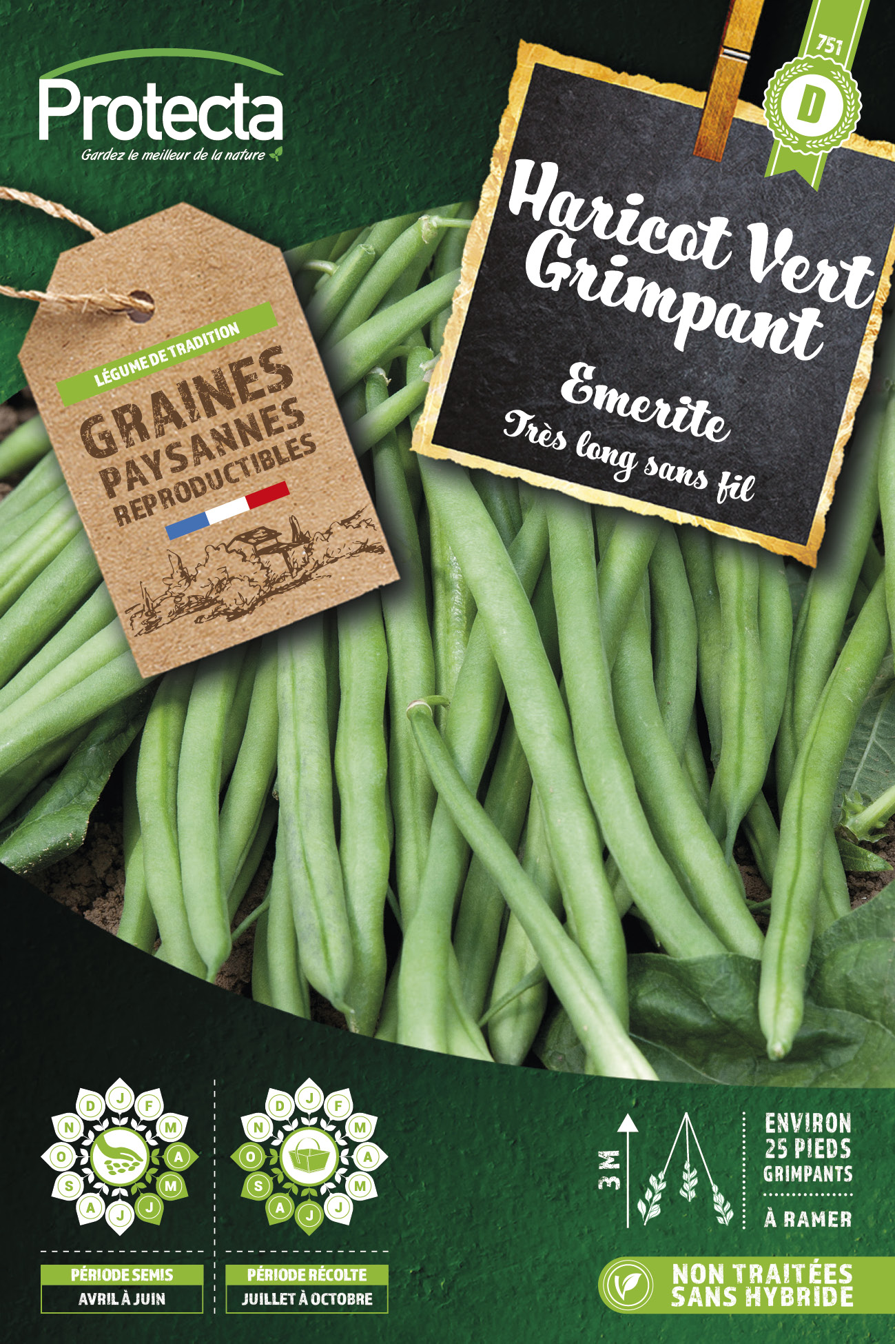 Haricot grimpan Emerite sachet de 25 g