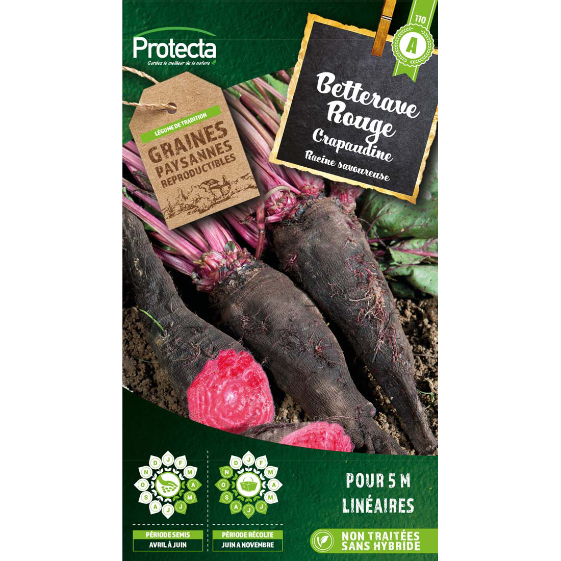 Betterave potagère longue Crapaudine sachet 4 g