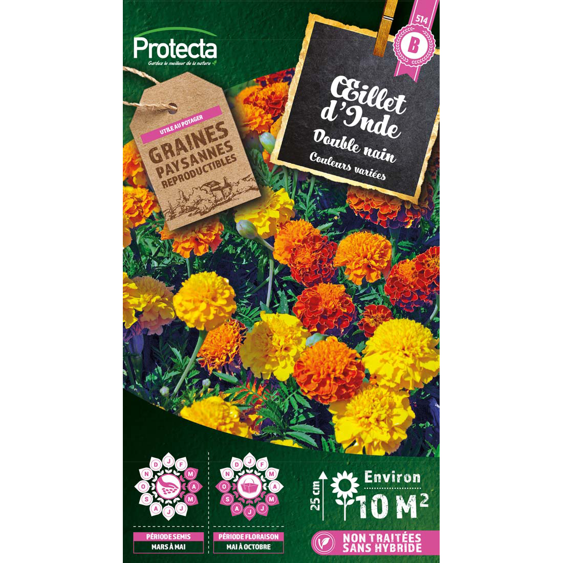 Oeillet d'Inde double nain varié sachet 1 g