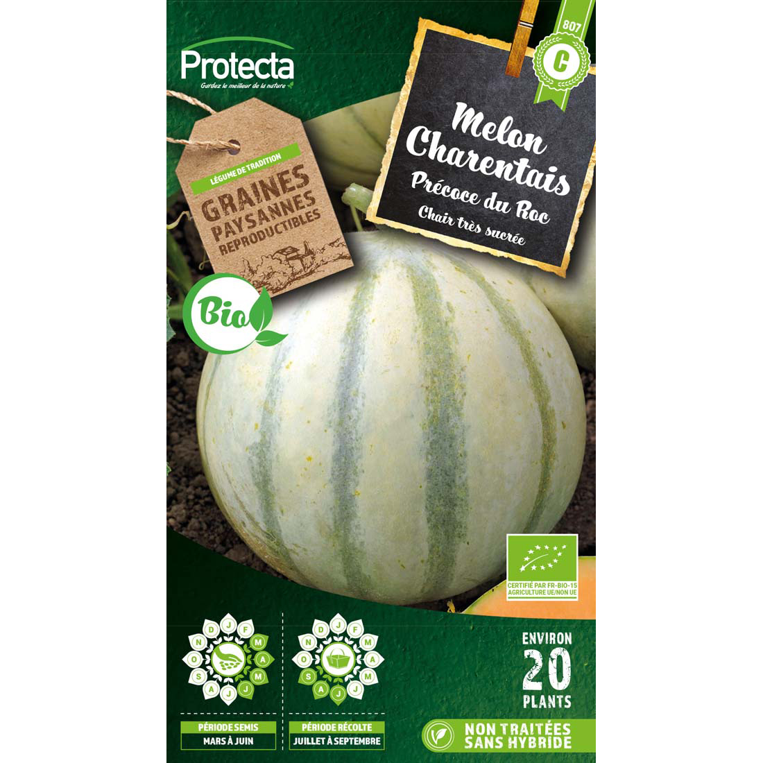 Melon charentais précoce du Roc BIO certifié FR-BIO-15